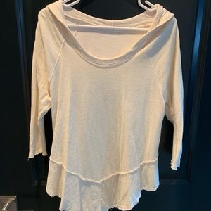 Hooded Raw Hem Top